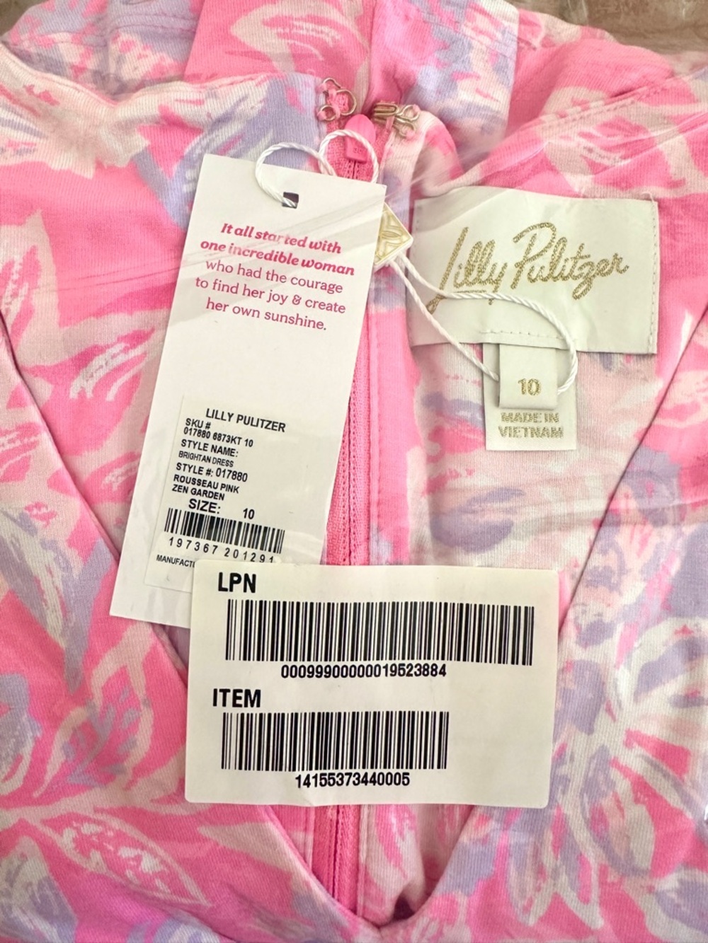 NWT Lilly Pulitzer Brightman Dress Roseau Pink Zen Garden 10 - Picture 6 of 6